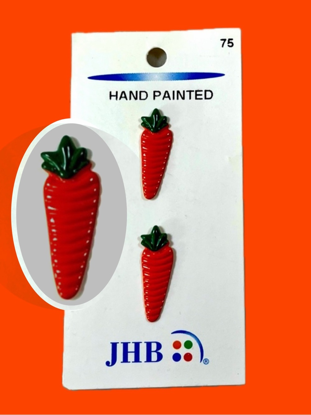 Vintage JHB hand painted Buttons , NEW